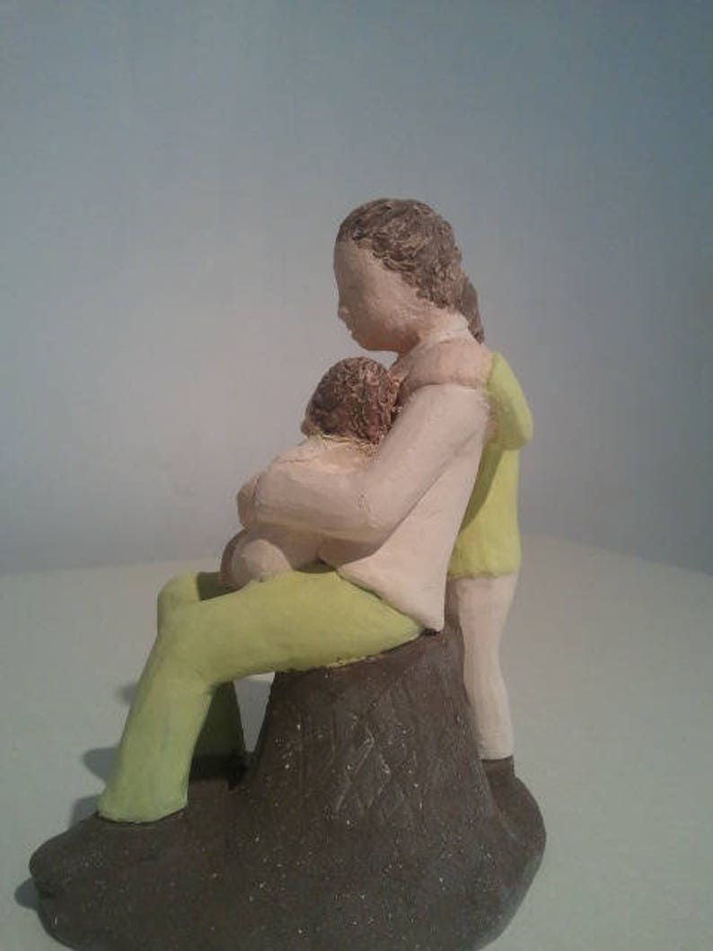 Paternity: terracotta sculpture with engobe image 2