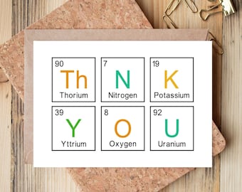 Periodic Table Card,  Nerd Card, Geek Card, Geeky Gifts, Science Teacher Gift