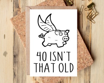 Funny 40th Birthday Card for Men, 40th Birthday Card for Women, 40th ...