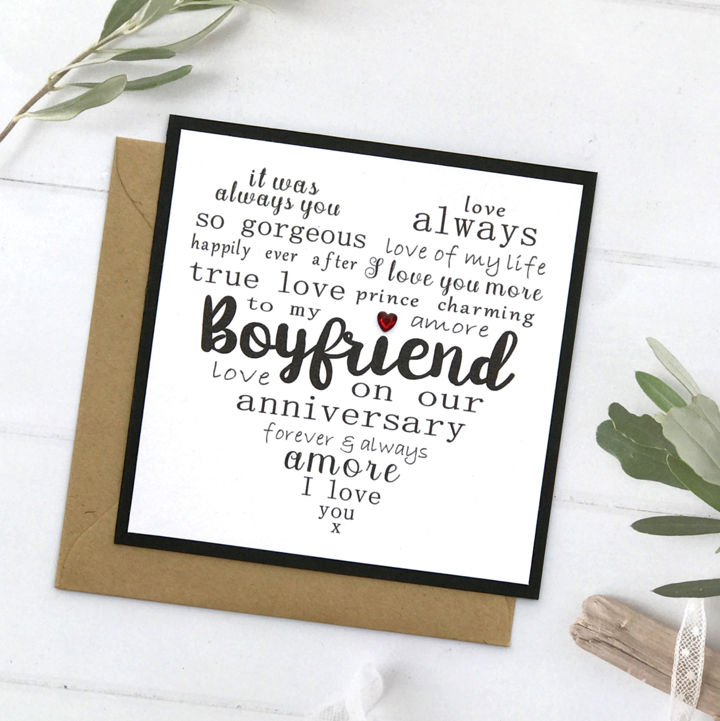 Anniversary Card for Boyfriend Boyfriend Card Boyfriend | Etsy UK