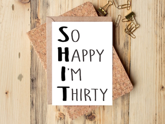 30th Birthday Card Funny 30th Birthday Card Funny Birthday - Etsy