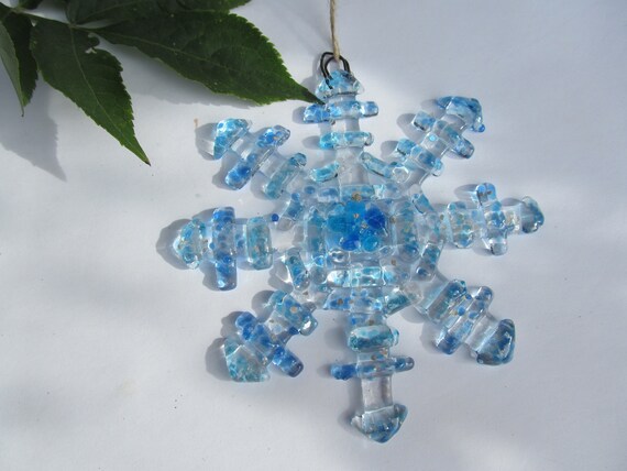 Christmas Sale Fused Glass Snowflake Christmas Decoration Etsy