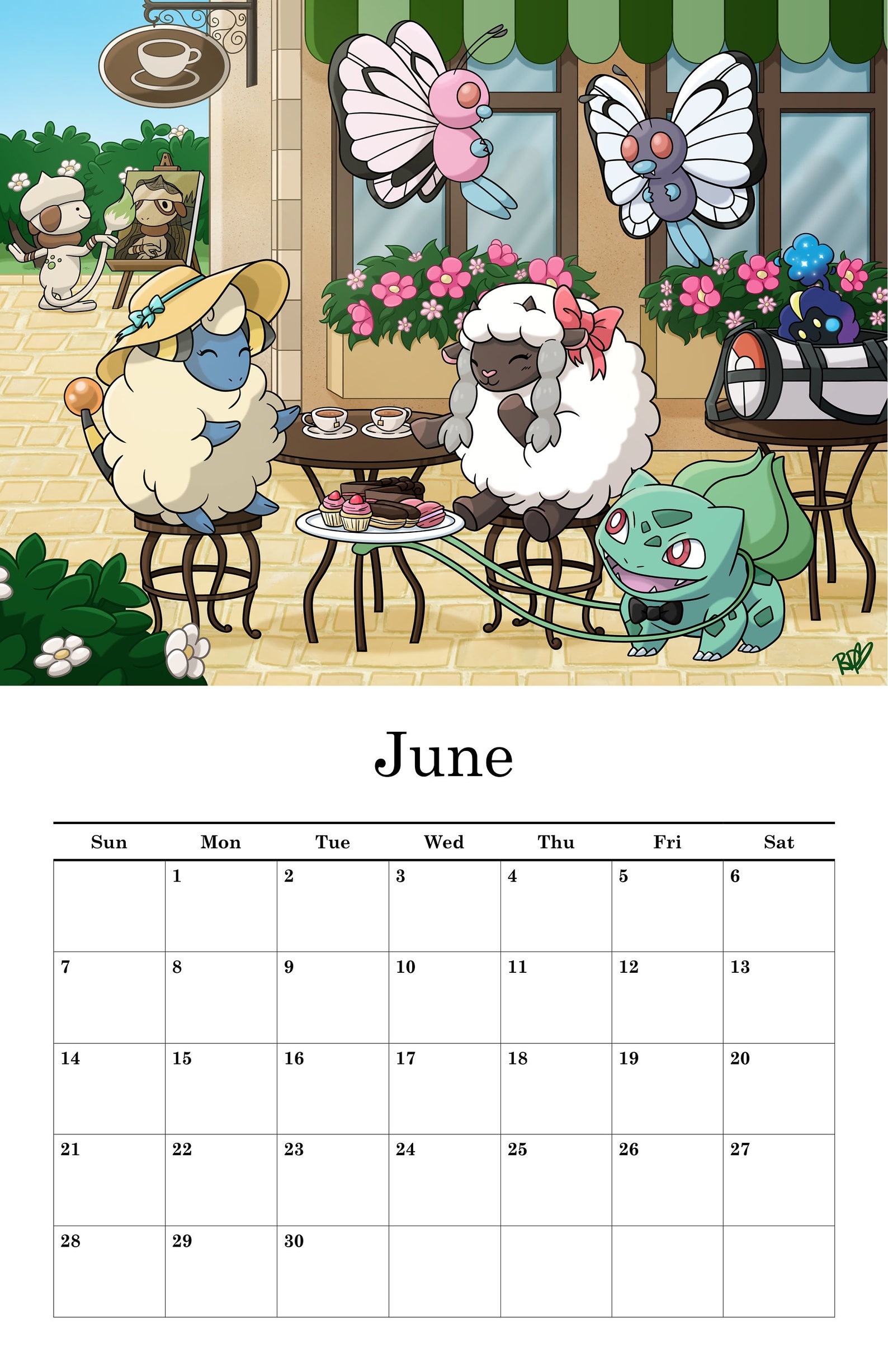 Pokemon Wall Calendar Etsy