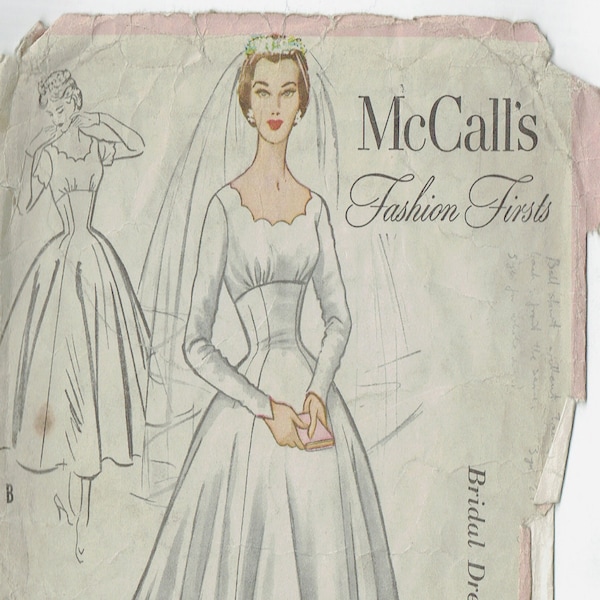 PDF Vintage mc calls sewing pattern 9678 wedding dress bridal evening size 16 bust 34 ins