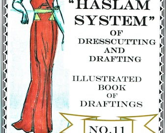 PDF Haslam-systeem voor het knippen van kleding Boek met schetsen nr. 11, patronen zien, miniatuurgrafieken, avondjurken en jassen GRATIS haslam-curve.
