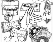 Vintage Sewing Pattern to make a Childs Hobby Horse, Dog Doorstop or Draught Excluder, Monkey, Doll, and a Badger, Toys,