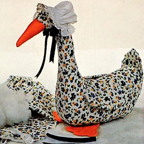 PDF Sewing Pattern To make a  Soft Toy Duck , Goose, Toddler Pull along Toy on wheels, Reproduced