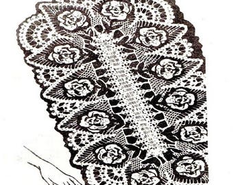 Tapete ovalado Rose Runner, Alice Brooks 507, patrón de ganchillo PDF