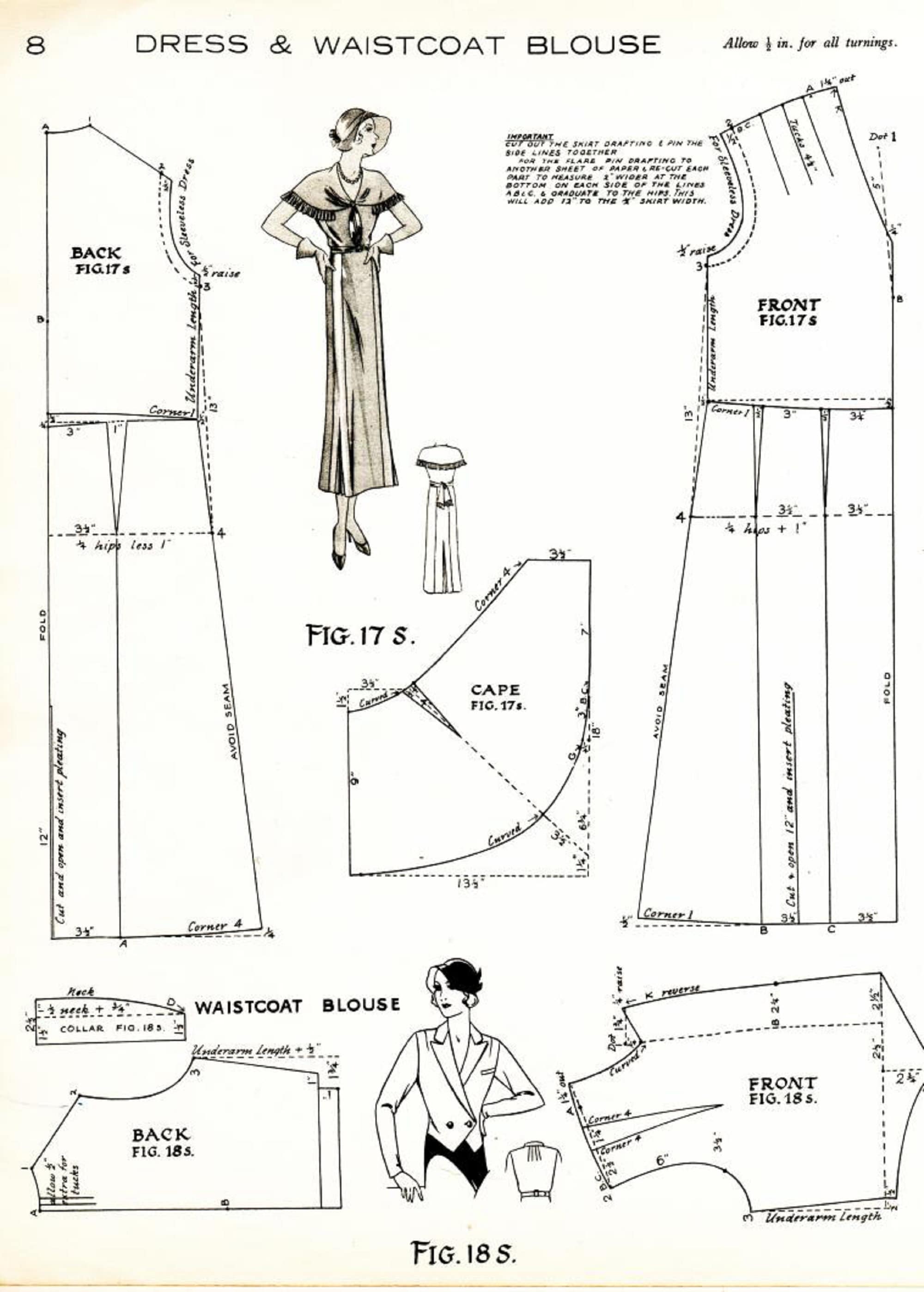 PDF 1930 S Vintage Haslam Drafting and Dresscutting Draftings - Etsy UK