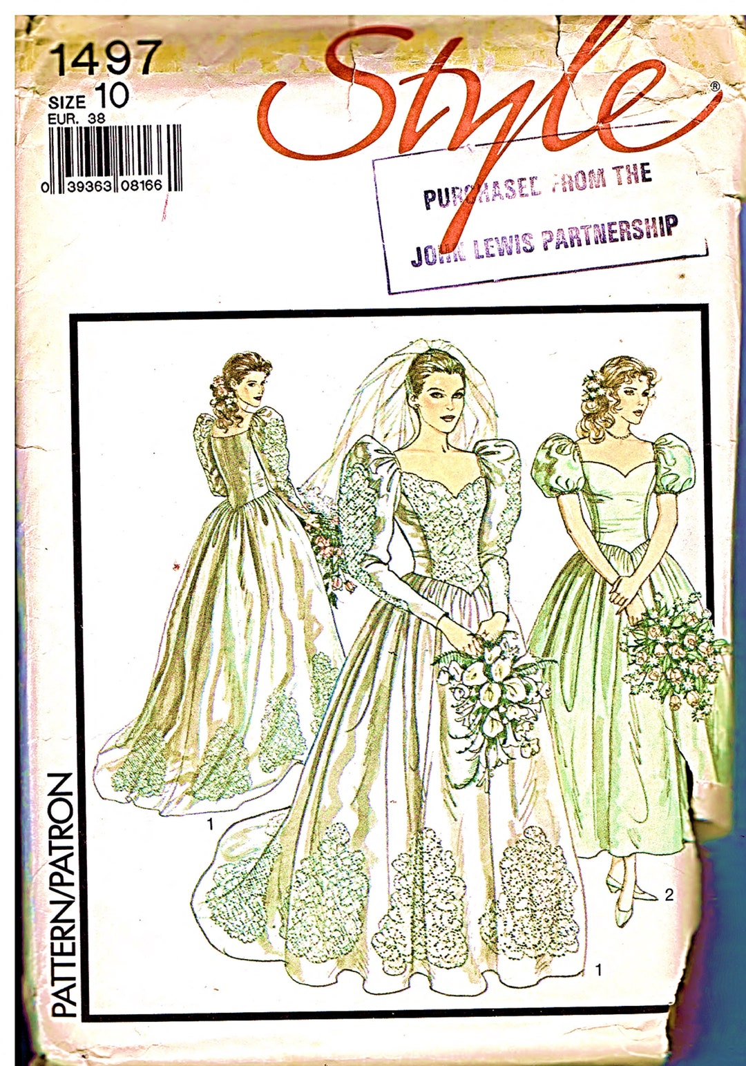 PDF Vintage Style 1497 Sewing Pattern Wedding Dress or Bridesmaid Dress ...