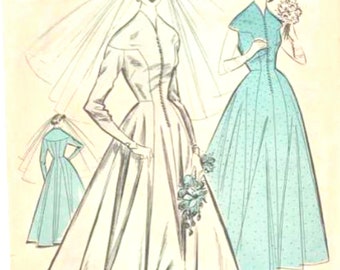 PDF Vintage Sewing Pattern, Wedding Dress and Bridesmaids Dress, Bridal,Evening Wear, Ballgown,Maudella 4774, Bust 34ins Hips 38ins