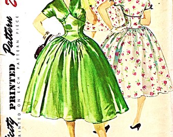 PDF Vintage simplicidad 121 patrón de costura vestido de una pieza tamaño 18 busto 36 pulgadas