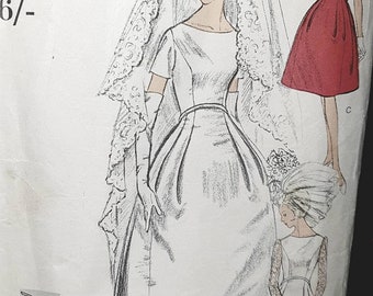 PDF Vintage Vogue Special Design Sewing Pattern Wedding  Evening dress Bridal size 14-16 91cm bust