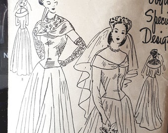 PDF Vintage Vogue No. S- 4816 Sewing Pattern Wedding Dress, Bridal, Ballgown, Evening, Bust 34 ins