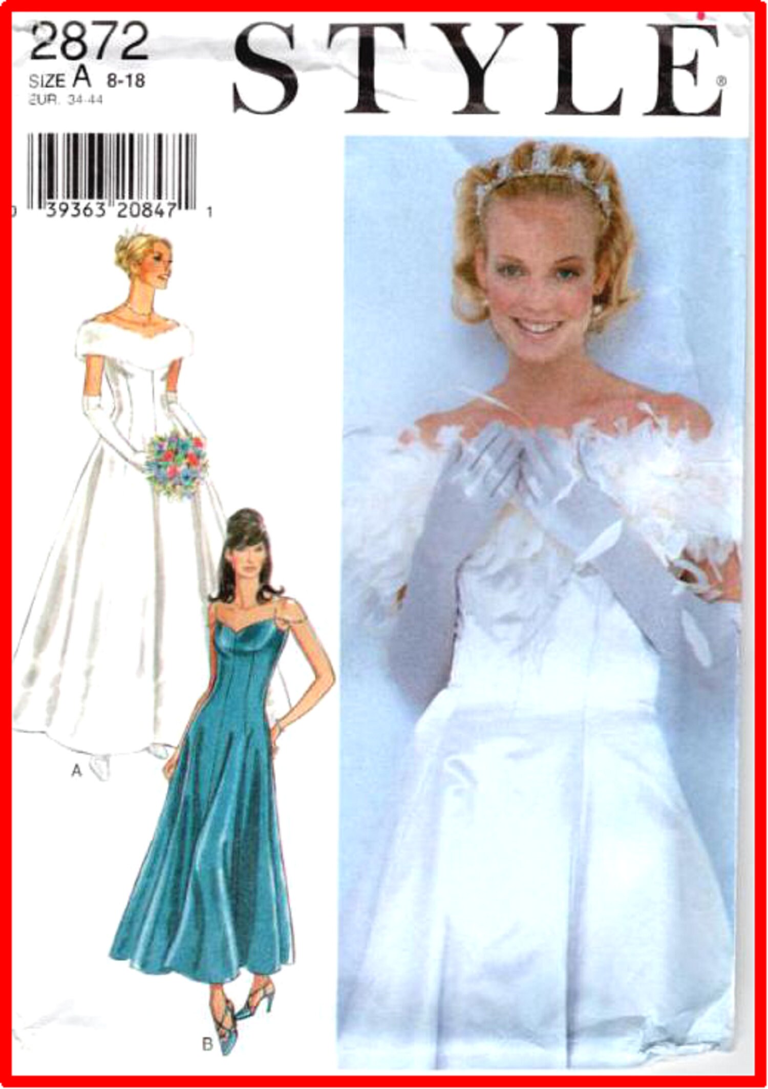 Vintage Sewing Pattern Style Fur Feather Trimmed Wedding - Etsy UK