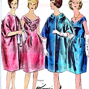 PDF Vogue Paris Original sewing pattern 1092 Lanvin Costello. One - piece dress and coat Size 12 bust 32 inches