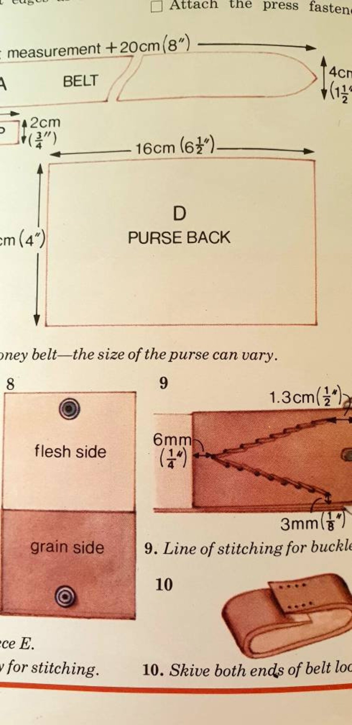 PDF vintage leather sewing pattern to make a money belt and a Etsy