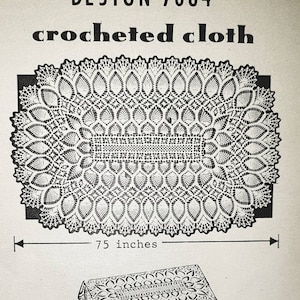 PDF Patrón de ganchillo Mantel de piña rectangular vintage de aproximadamente 75 pulgadas de largo