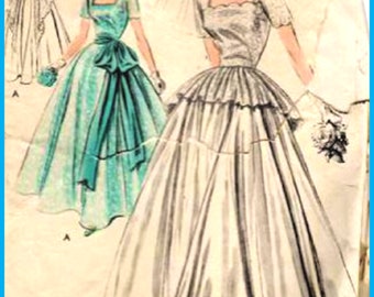 PDF Vogue Special Design S -4219 Sewing Pattern,Wedding Dress, Bridal, Ballgown, Evening dress, Size 12 Bust 32 ins Hips 35ins Reproduced