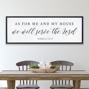 As For Me And My House We Will Serve The Lord | Scripture Canvas Wall Art, | Joshua 24:15 Bible Verse Sign, Wall Art Sign