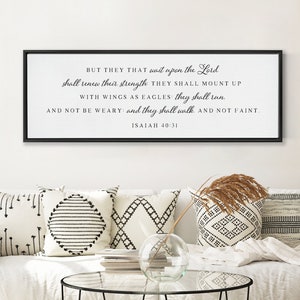 But They That Wait Upon The Lord | Scripture Sign | Christian Wall Decor | Bible Verse Wall Art Sign | Isaiah 40:31 | With Frame Options