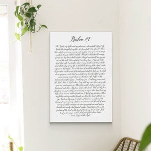 Psalm 27  Scripture Wall Art | Bible Verse Sign | Christian Wall Decor | Bible Verse Wall Art Sign | Psalm 91 Sign With Wood Frame Options