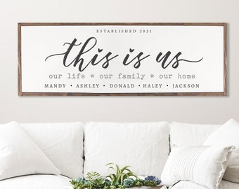 Personalized Family Wood Sign: This Is Us, Our Life, Our Home