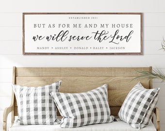 Personalized Family Wood Sign: Christian Scripture Wall Art