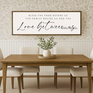 Bless the Food Before Us Sign | Farmhouse Wood Sign | CHRISTIAN WALL ART | Scripture Wall Art | Bless the Food Before Us Dining Room Sign