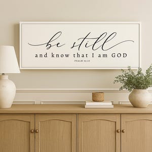 Be Still And Know Christian Wood Sign | Master bedroom Farmhouse Wood Sign | CHRISTIAN WALL ART | Scripture Wall Art | Psalm 46:10