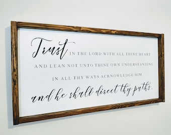 Rustic "Trust in the Lord" Wood Sign - Proverbs 3:5-6