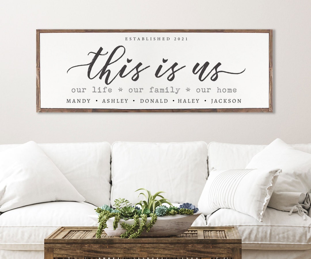 Personalized Family Wood Sign: This is Us, Our Life, Our Home - Etsy