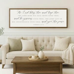The Lord Bless Thee and Keep Thee | Farmhouse Wood Sign | CHRISTIAN WALL ART | Scripture Wall Art | Numbers 6:24-26| The Blessing Wood Sign