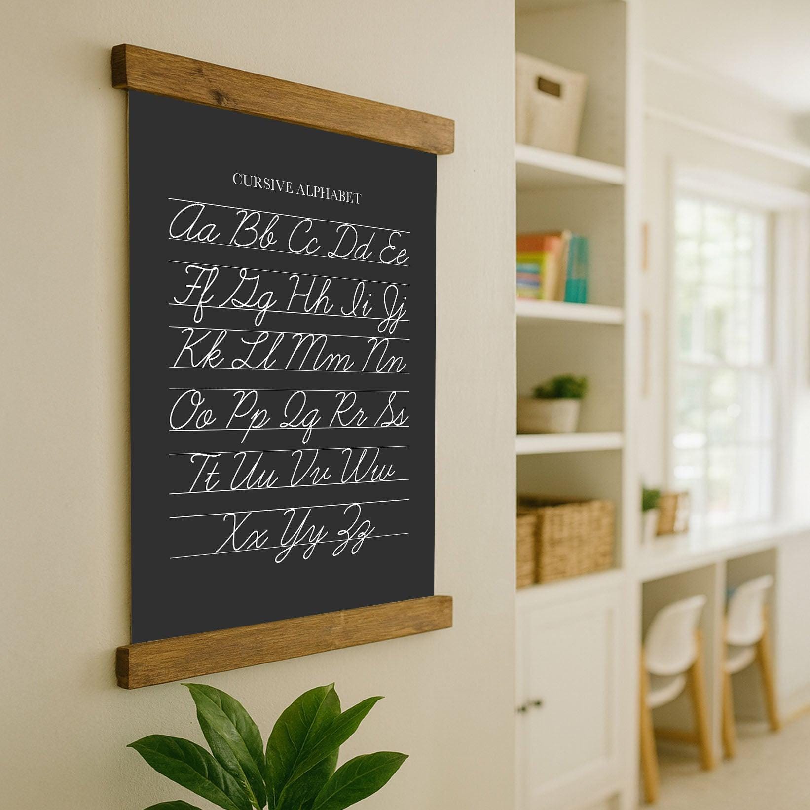 Cursive Alphabet Hanging Canvas | - Etsy