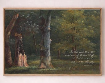 The Secret Place - Vintage Landscape Canvas Art - Psalm 91:1 – Timeless Scenic Wall Decor