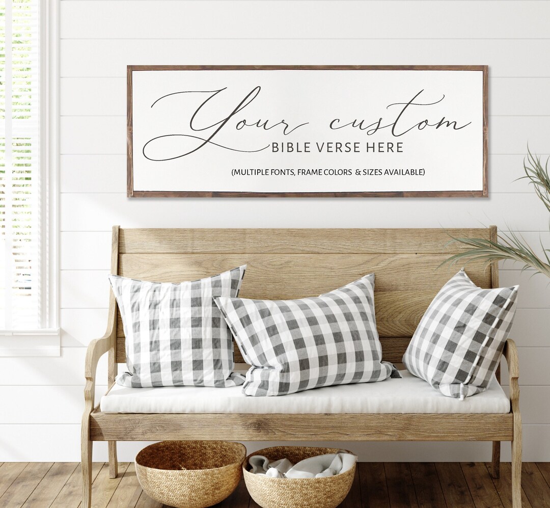 CUSTOM Bible Verse WOOD SIGN Christian Wall Art Farmhouse Wood Sign