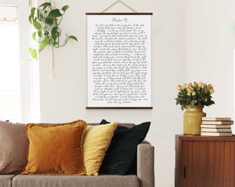 Psalm 91 Scripture Hanging Canvas: Christian Wall Decor