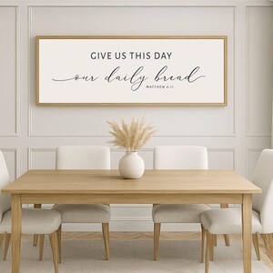 OUR DAILY BREAD, Give Us This Day, Rustic Wood Sign | Christian Wall Art | Farmhouse Wood Sign | Scripture Wall Art | Christian Wall Art
