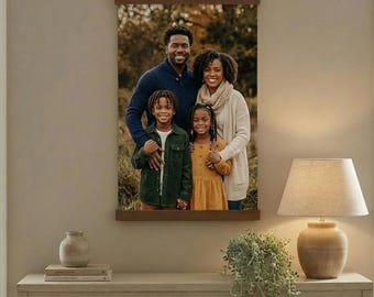 Lienzo personalizado con retrato familiar colgante