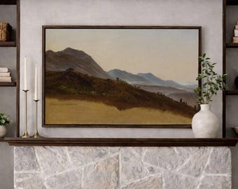 De dónde viene mi ayuda - Lienzo con paisaje vintage - Decoración de pared escénica atemporal