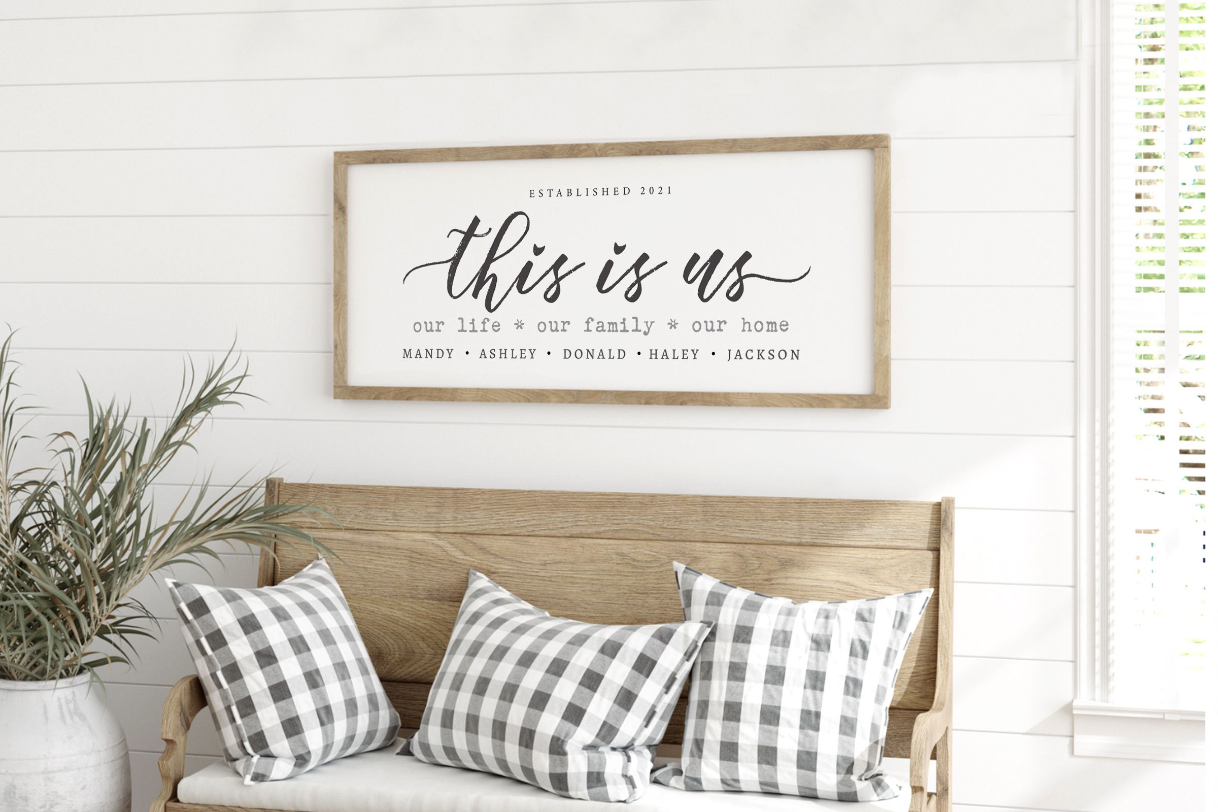 Personalized Family Wood Sign: This is Us, Our Life, Our Home - Etsy