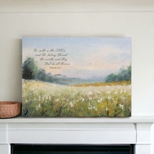 Scripture Wall Art | Scripture Canvas | Christian Canvas | Wall Art | Christian wall art || The Earth is the Lord&#39;s | Psalm 24:1