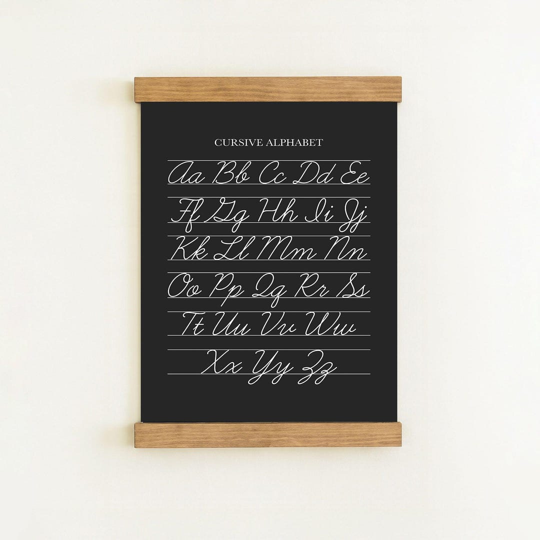 Cursive Alphabet Hanging Canvas | - Etsy