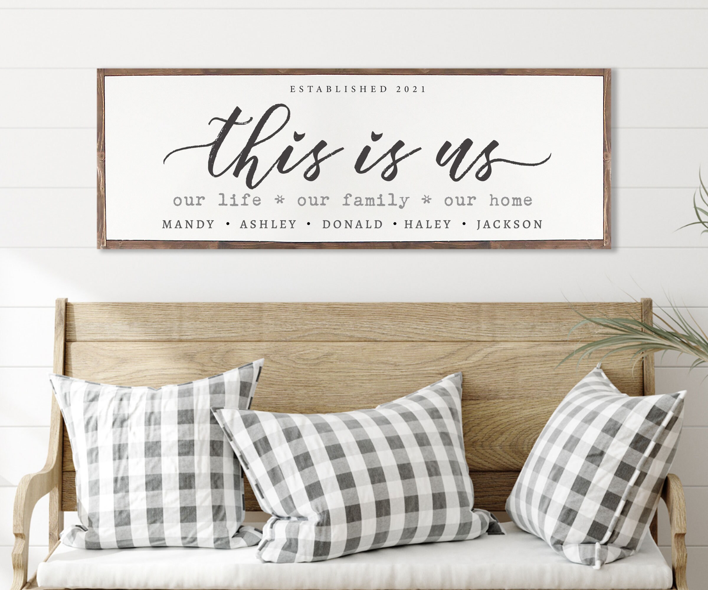 Personalized Family Wood Sign: This is Us, Our Life, Our Home - Etsy