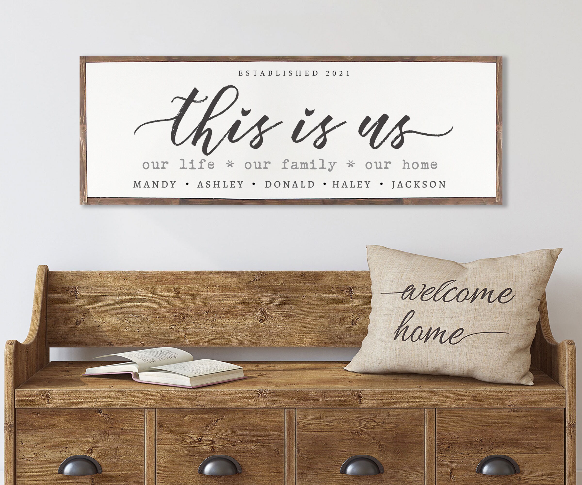 Personalized Family Wood Sign: This is Us, Our Life, Our Home - Etsy