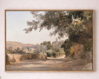 El camino ante mí - Lienzo con paisaje vintage: decoración de pared con paisajes atemporales