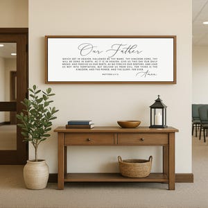 OUR FATHER, Which Art in Heaven Rustic Wood Sign | Christian Wall Art | Farmhouse Wood Sign | Scripture Wall Art | Our Father Prayer