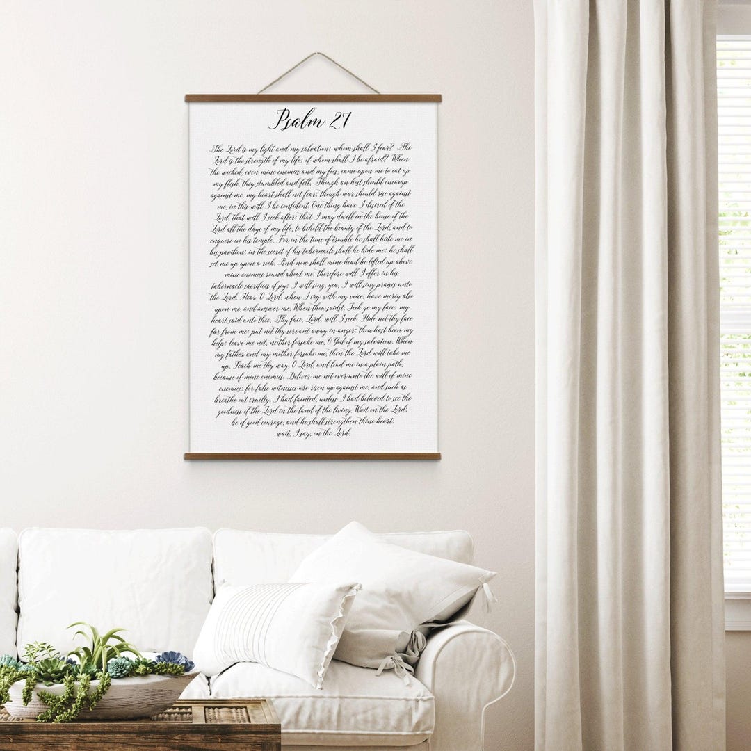 Psalm 27 Scripture Hanging Canvas: Christian Wall Decor - Etsy