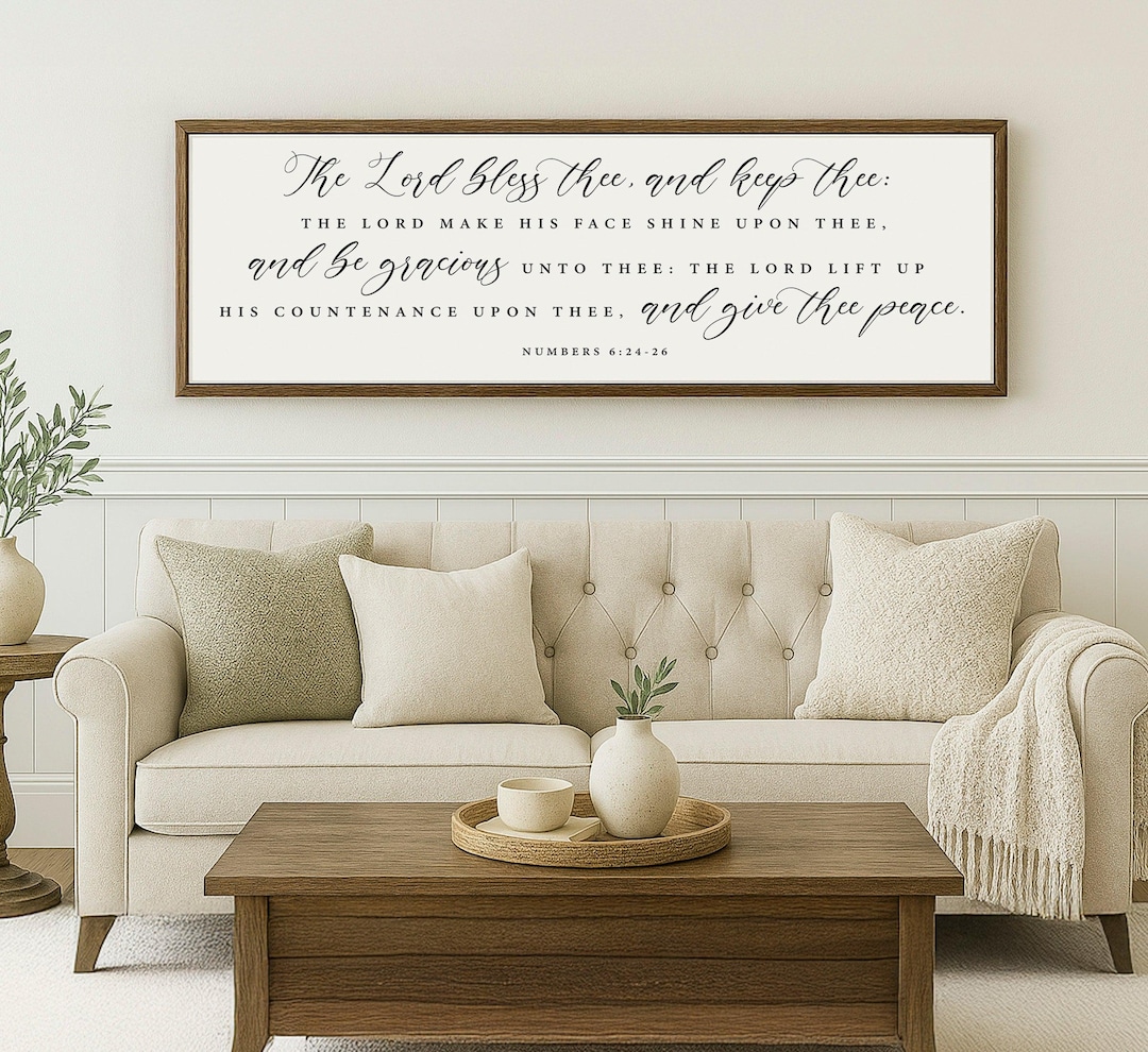 The Lord Bless Thee and Keep Thee | Farmhouse Wood Sign | CHRISTIAN ...