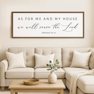 As For Me And My House We Will Serve The Lord | CHRISTIAN WALL ART | Dining Room Wood Sign Farmhouse | Christian home decor | Joshua 24:15